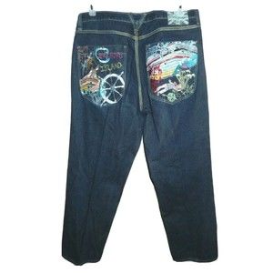 Artful Dodger Men's 40 (39 x 33) Graphic Jeans Hip Hop Skate Baggy Streetwear